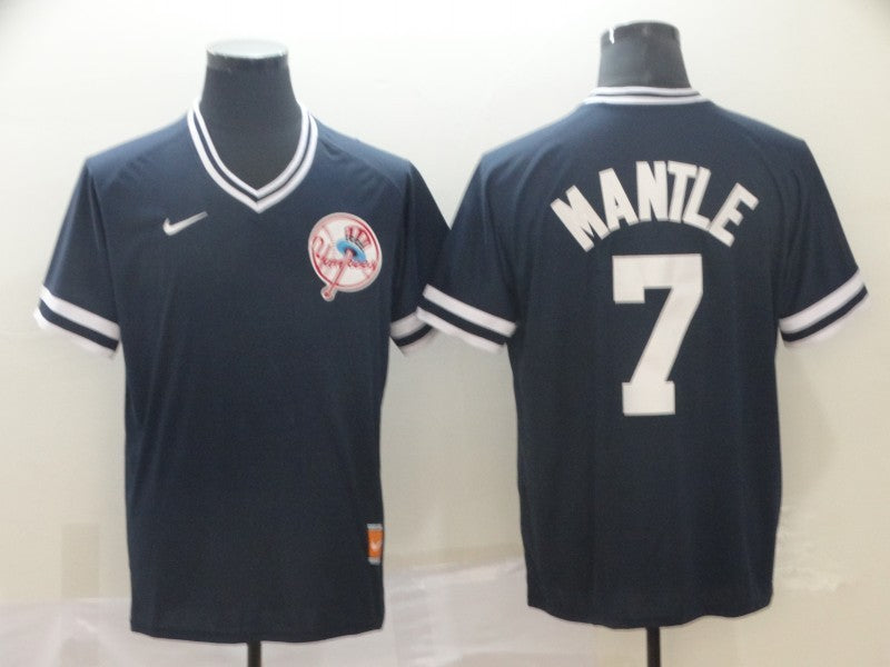 Men's New York Yankees Mickey Mantle #7 Navy Jersey